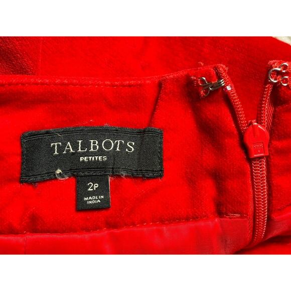 Talbots Pencil Skirt Womens Size 2P Red Knee Length Academia Casual Stretch - Picture 3 of 6